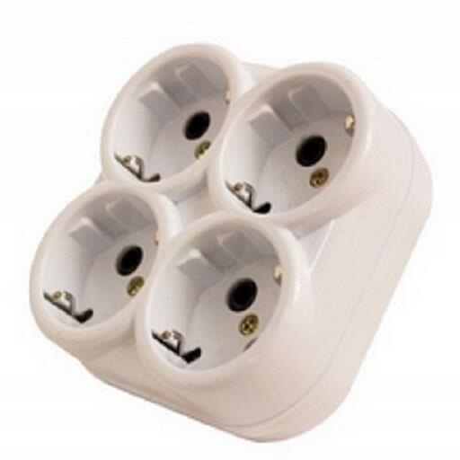 پریز چهارخانه ارتدار دوشاخه دار سهند